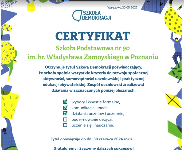 Szkoła Podstawowa nr 90 - szkoła demokracji